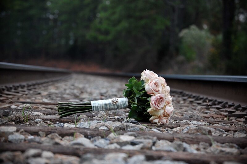 Bridal Bouquet on Tracks