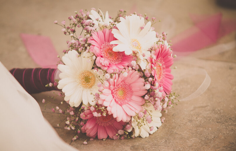 Bridal Bouquet with Gerbera Daisies — Pink