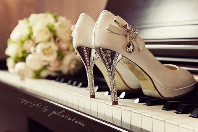 Bridal Shoes on Piano