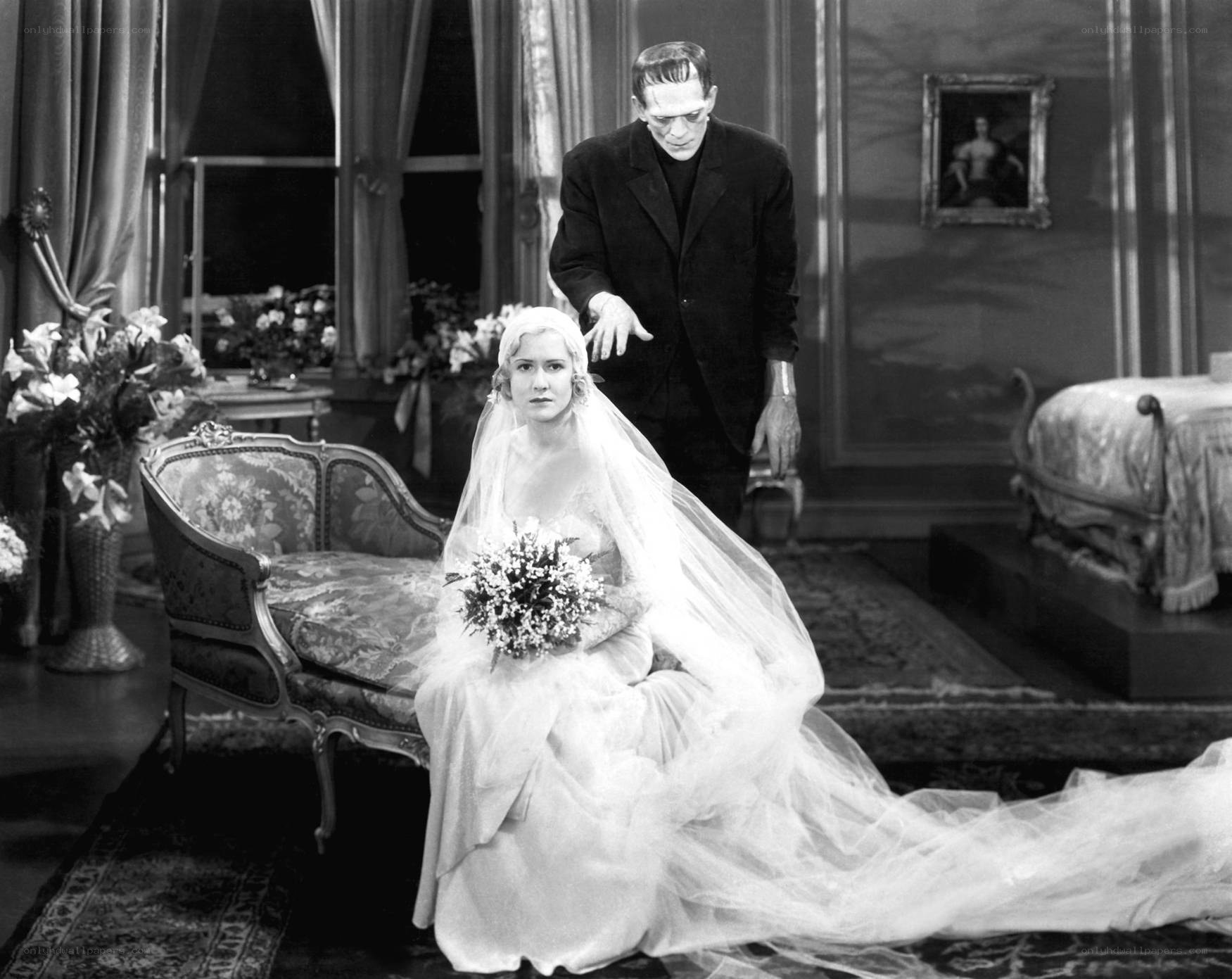 Bride and Frankenstein's monster