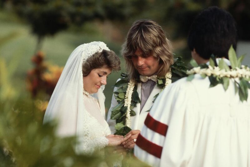 Bride and Groom at Wedding — White, Serene