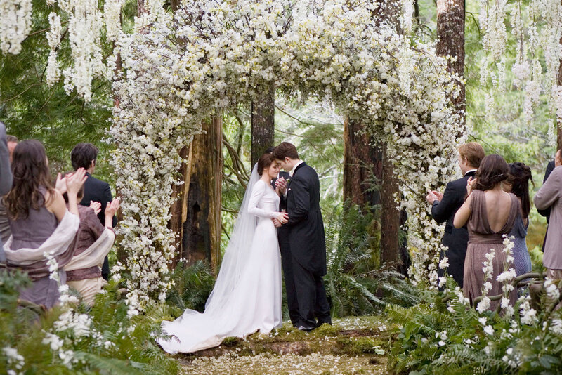 Bride and Groom at Wedding — White