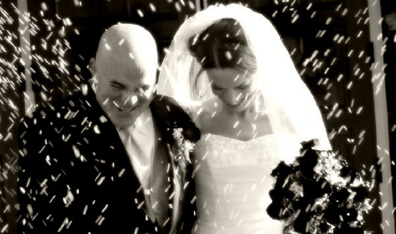 Bride and Groom Couple — Black, Celebratory
