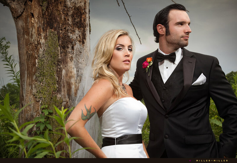 Bride and Groom Couple — Black, Dramatic