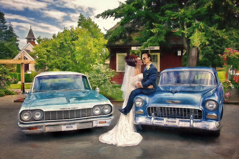 Bride and Groom Couple — Blue, Romantic