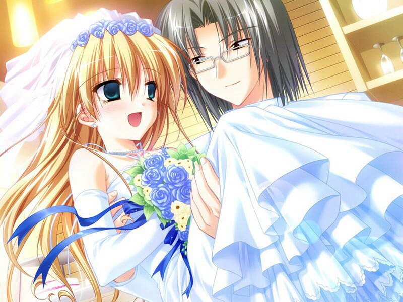 Bride and Groom Couple — Blue