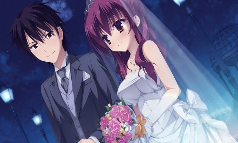 Bride and Groom Couple — Purple, Romantic