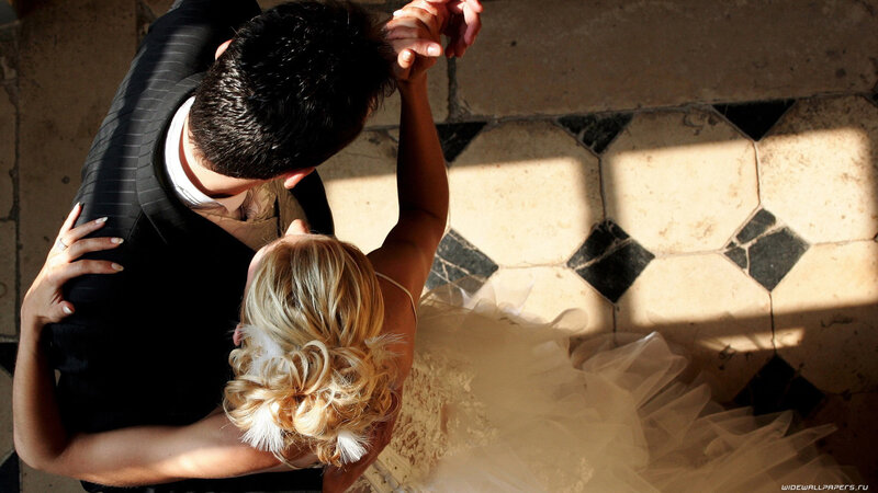 Bride and Groom Dancing — White, Romantic, Afternoon