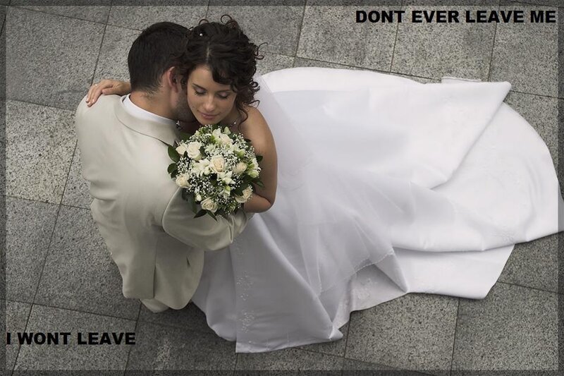Bride and Groom Embracing — White
