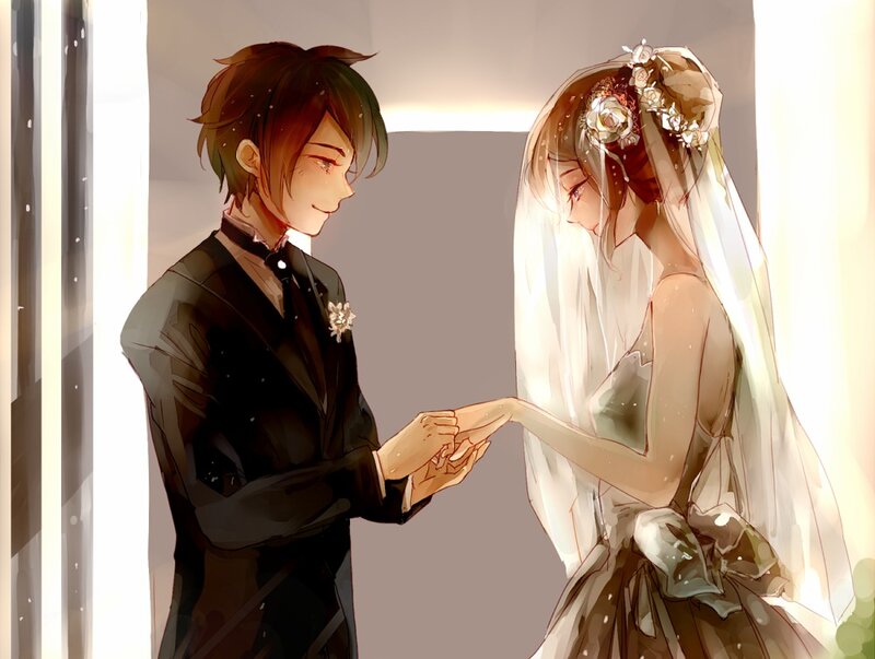 Bride and Groom Holding Hands