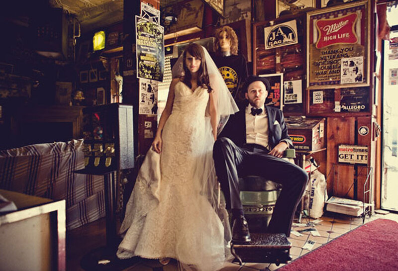 Bride and Groom in Bar