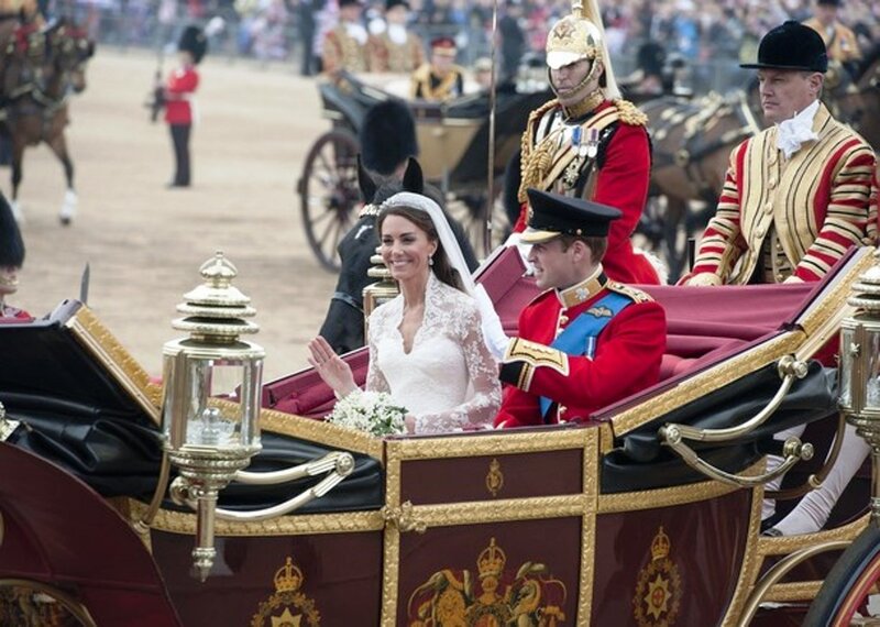 Bride and Groom in Carriage