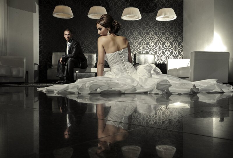 Bride and Groom in Room