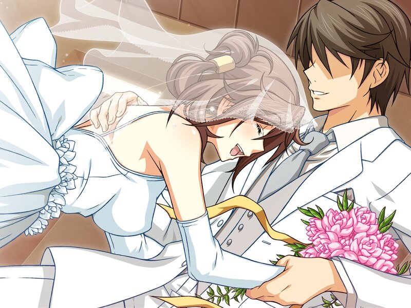 Bride and Groom in Wedding — White, Romantic