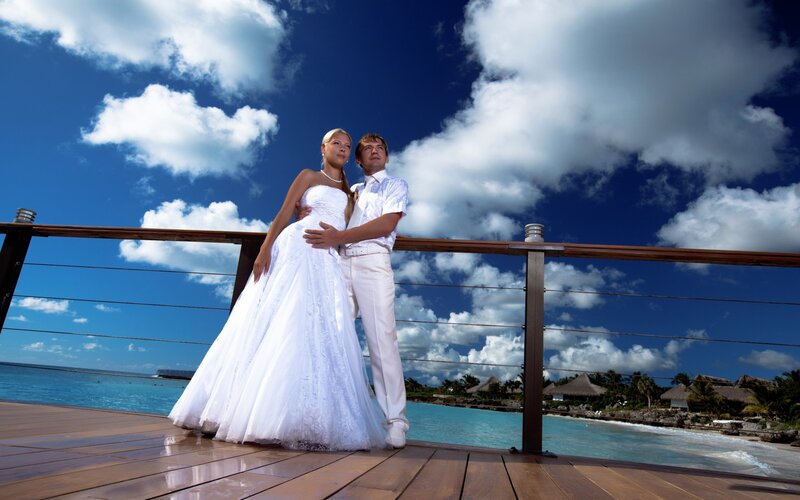 Bride and Groom on Deck