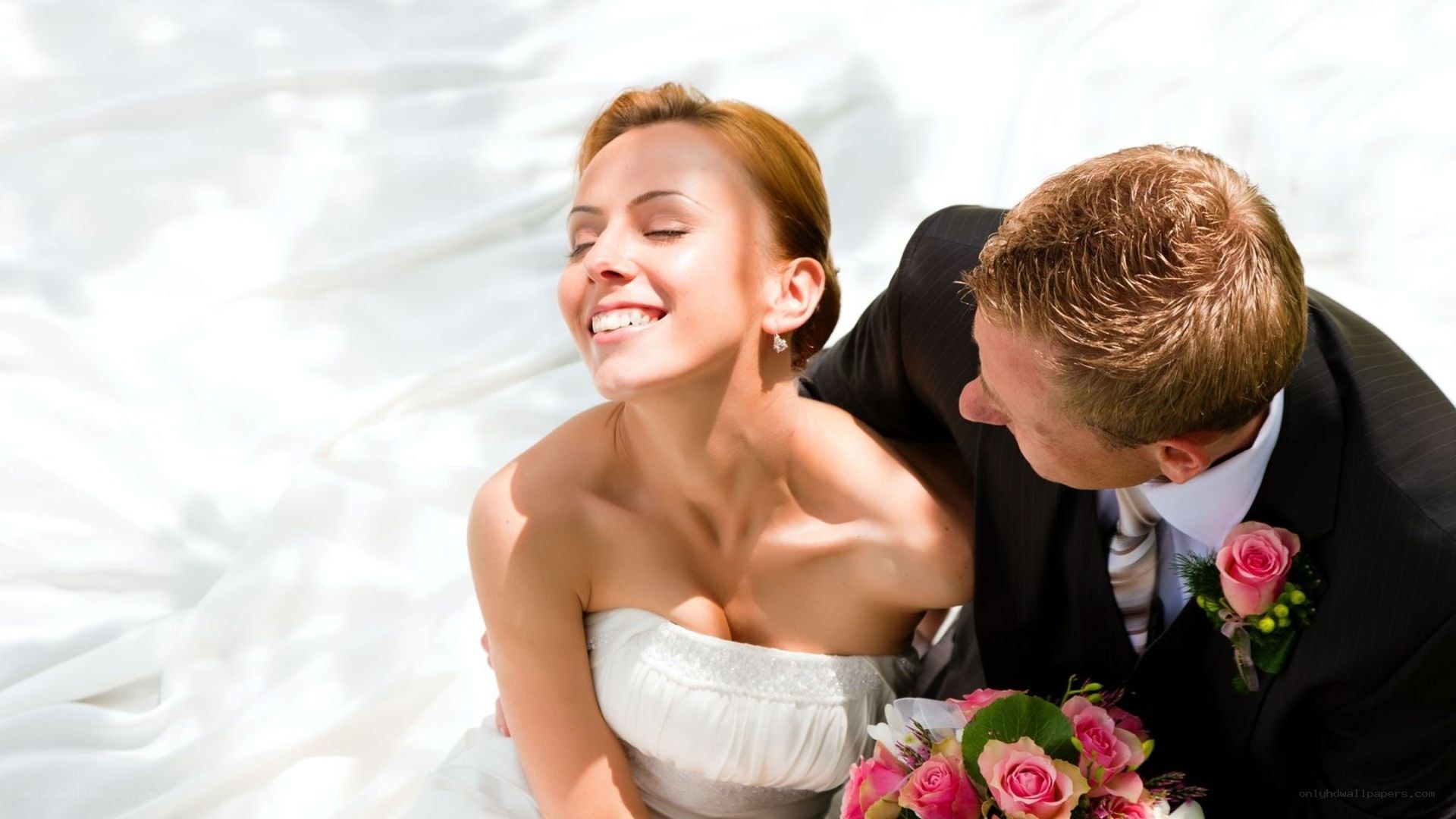 Bride and groom sharing a moment