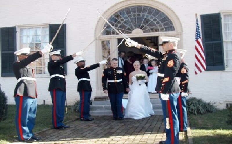 Bride and Groom Walking — White, Formal