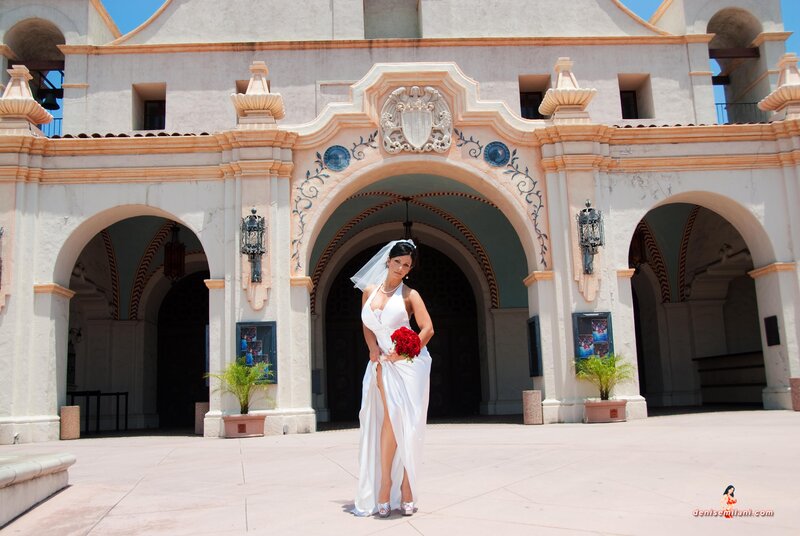 Bride at historic building