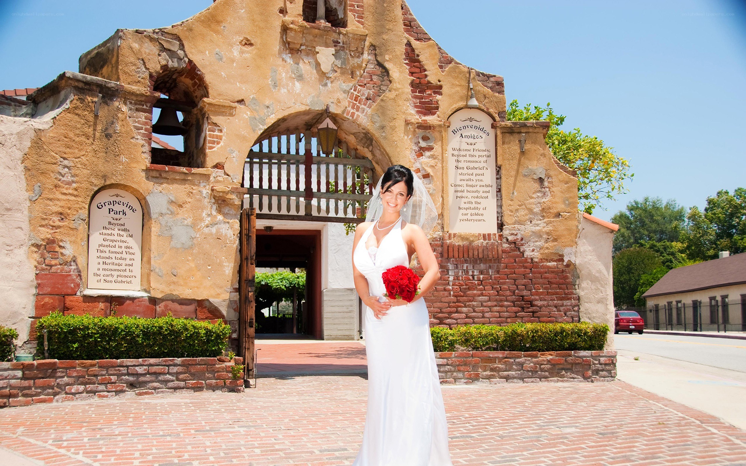 Bride at historic mission