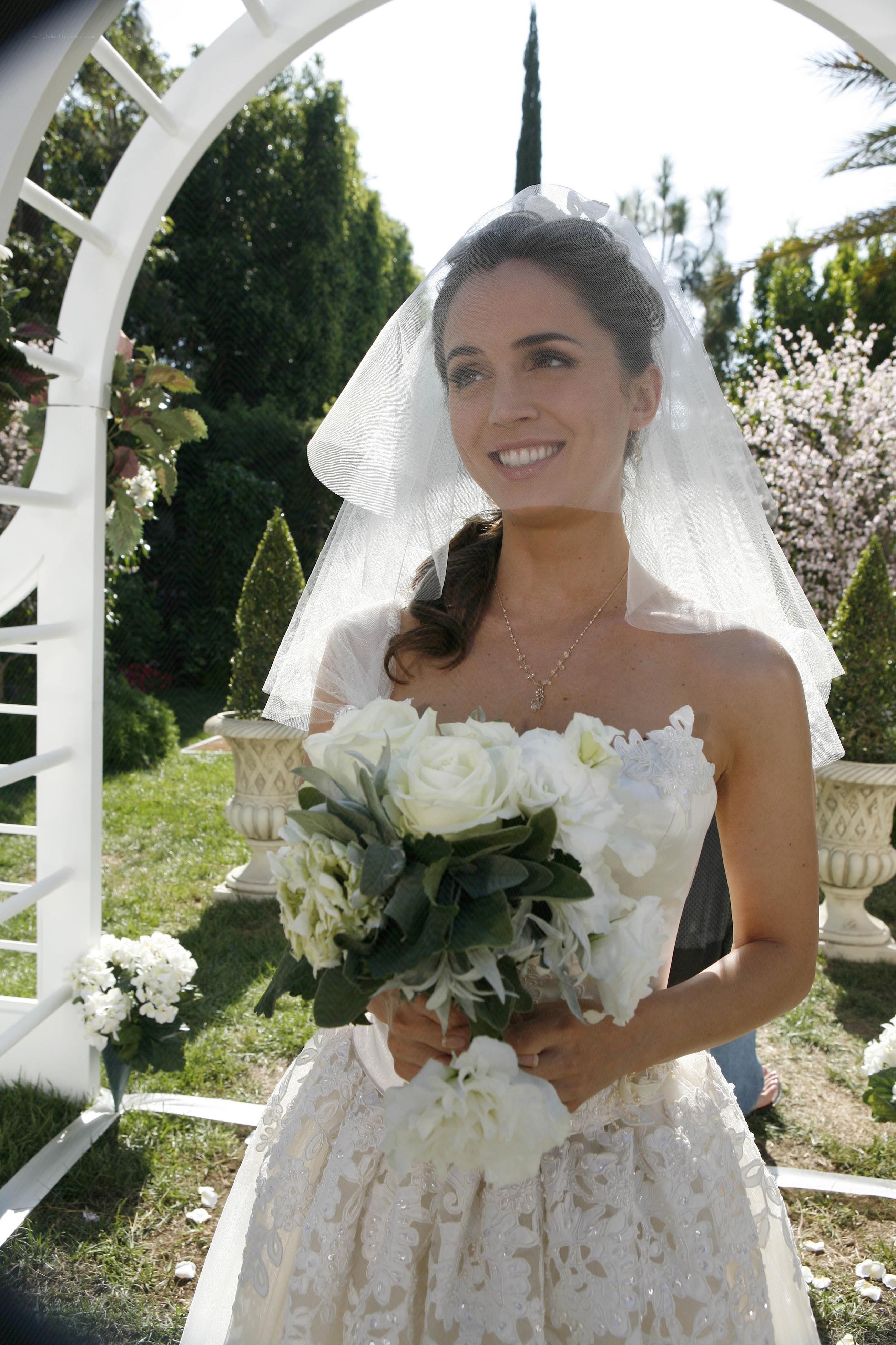 Bride at wedding ceremony
