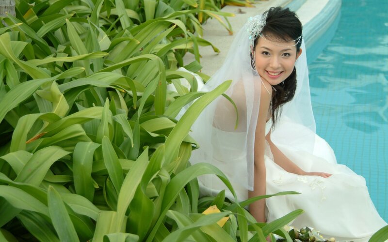 Bride by Poolside