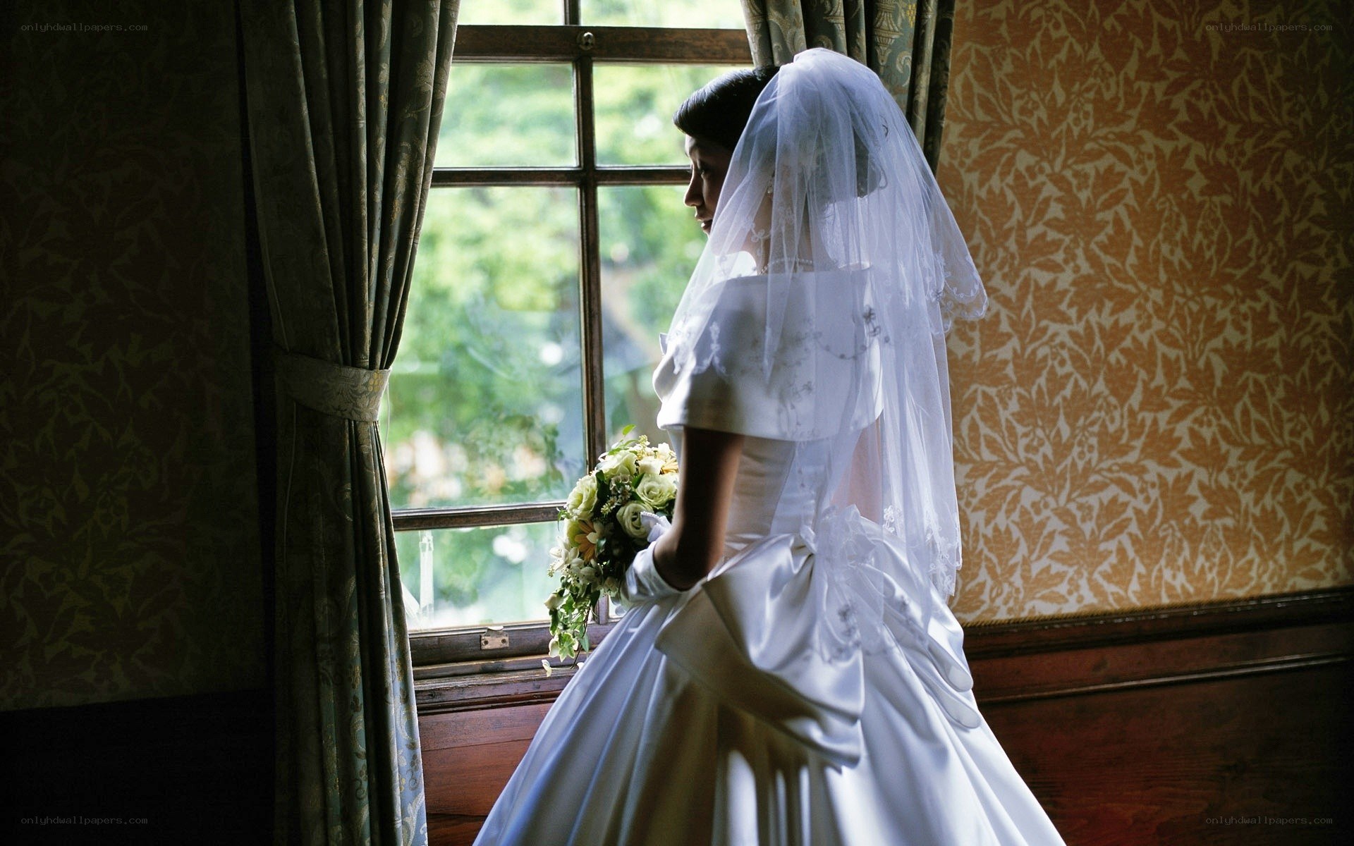 bride by the window