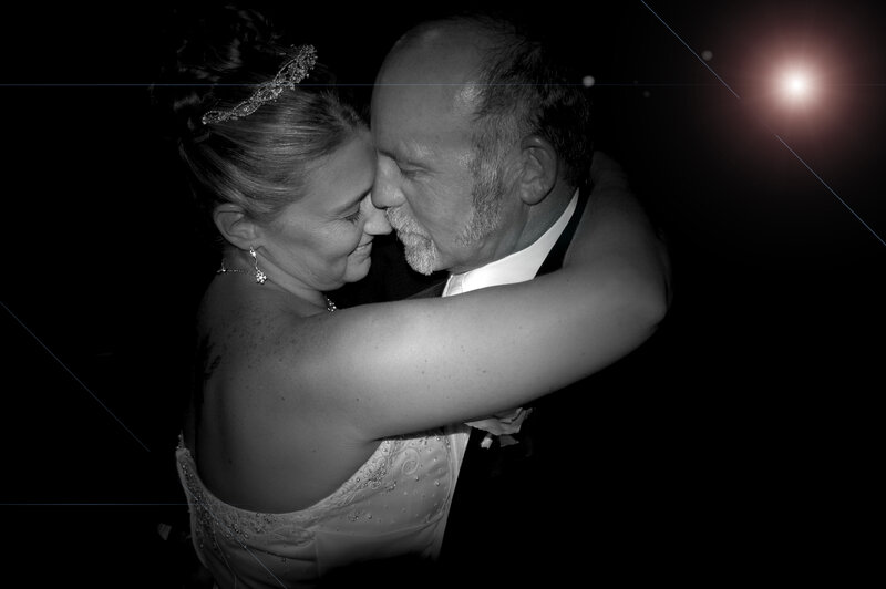 bride embracing father