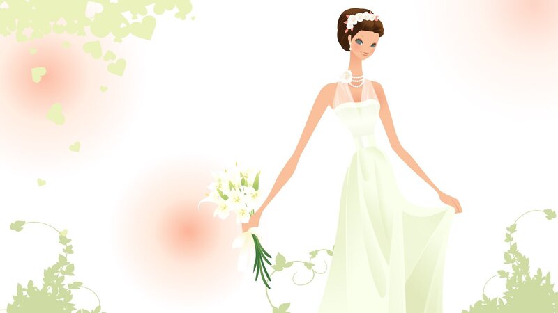 Bride Holding Bouquet — White, Romantic