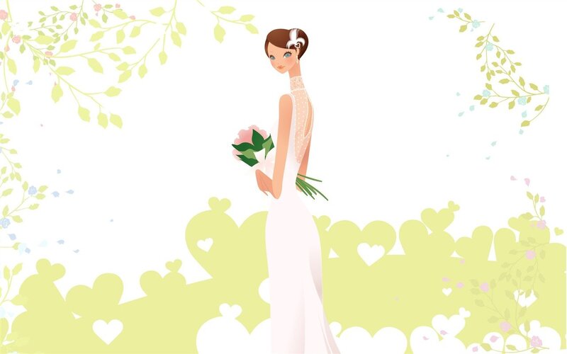 Bride Holding Bouquet — White, Serene, Spring