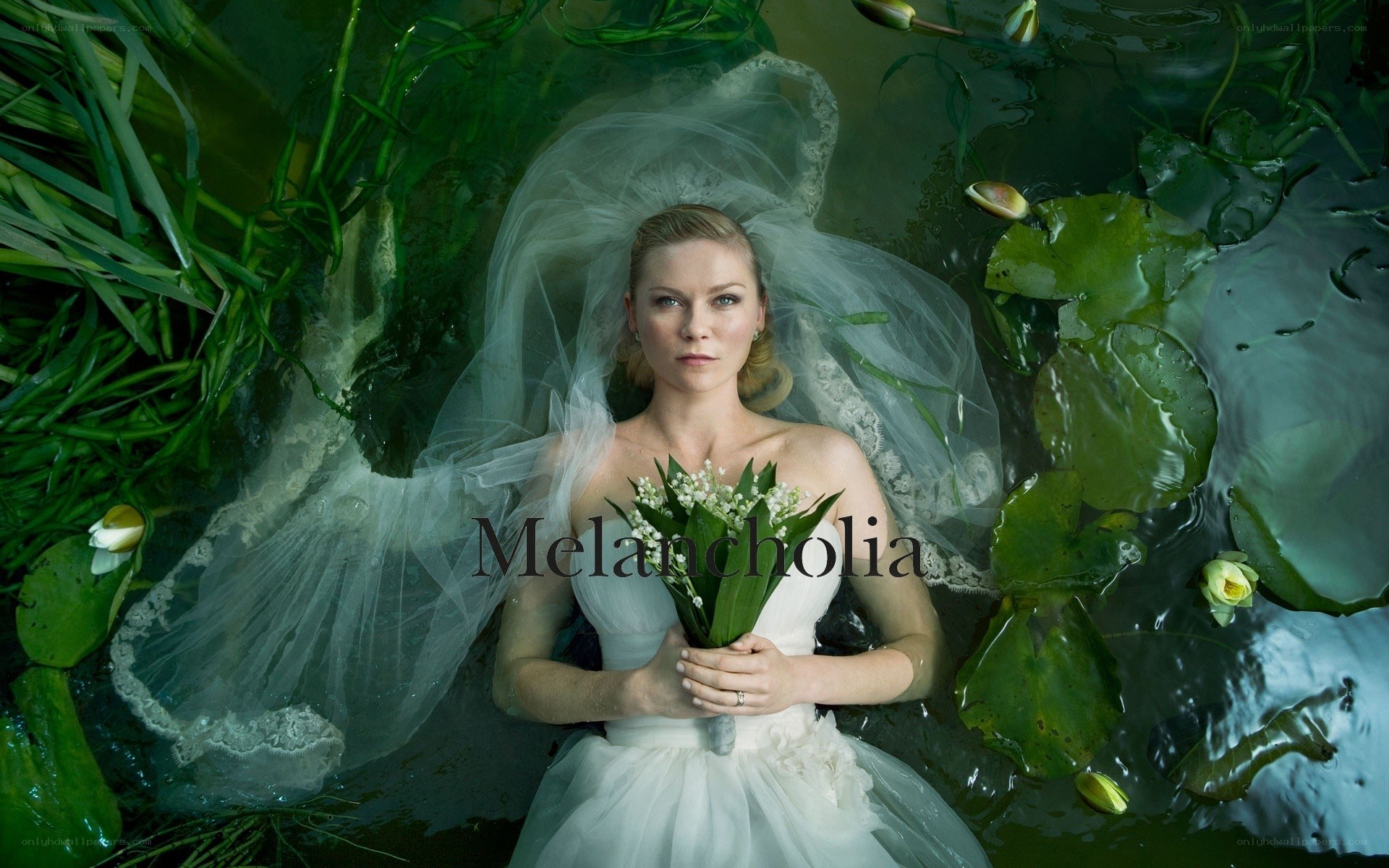 Bride in a pond