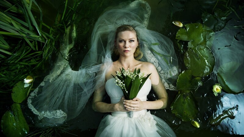Bride in a pond