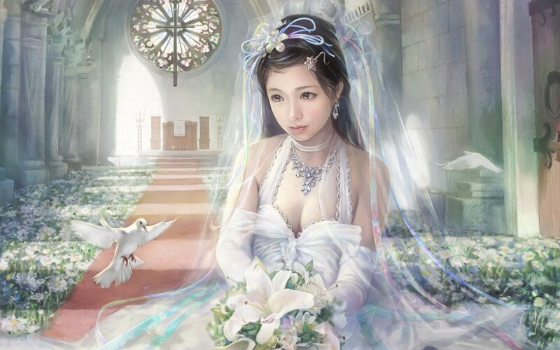 Bride in Church — White, Serene, Morning