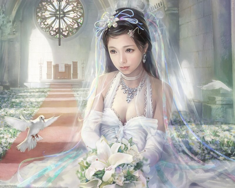 Bride in Church — White, Serene