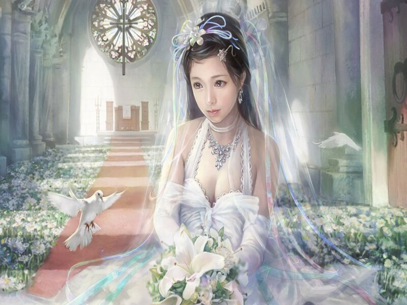 Bride in Church — White