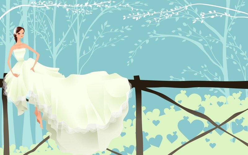 bride in forest setting