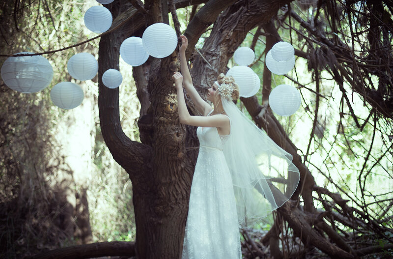 Bride in Forest — White, Serene
