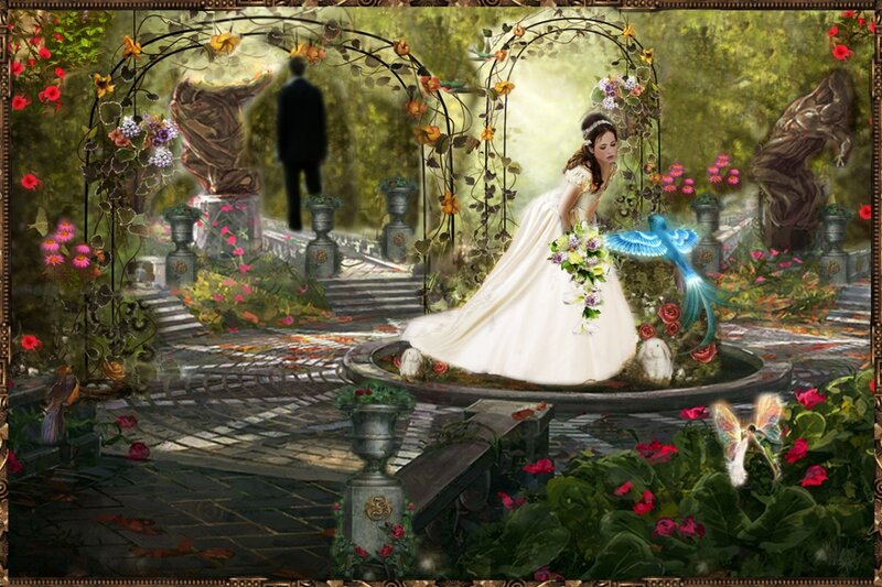 Bride in Garden — Green