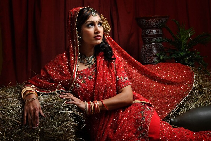 Bride in red sari