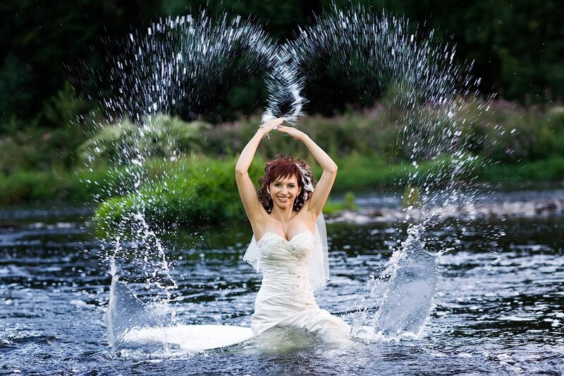 Bride in River