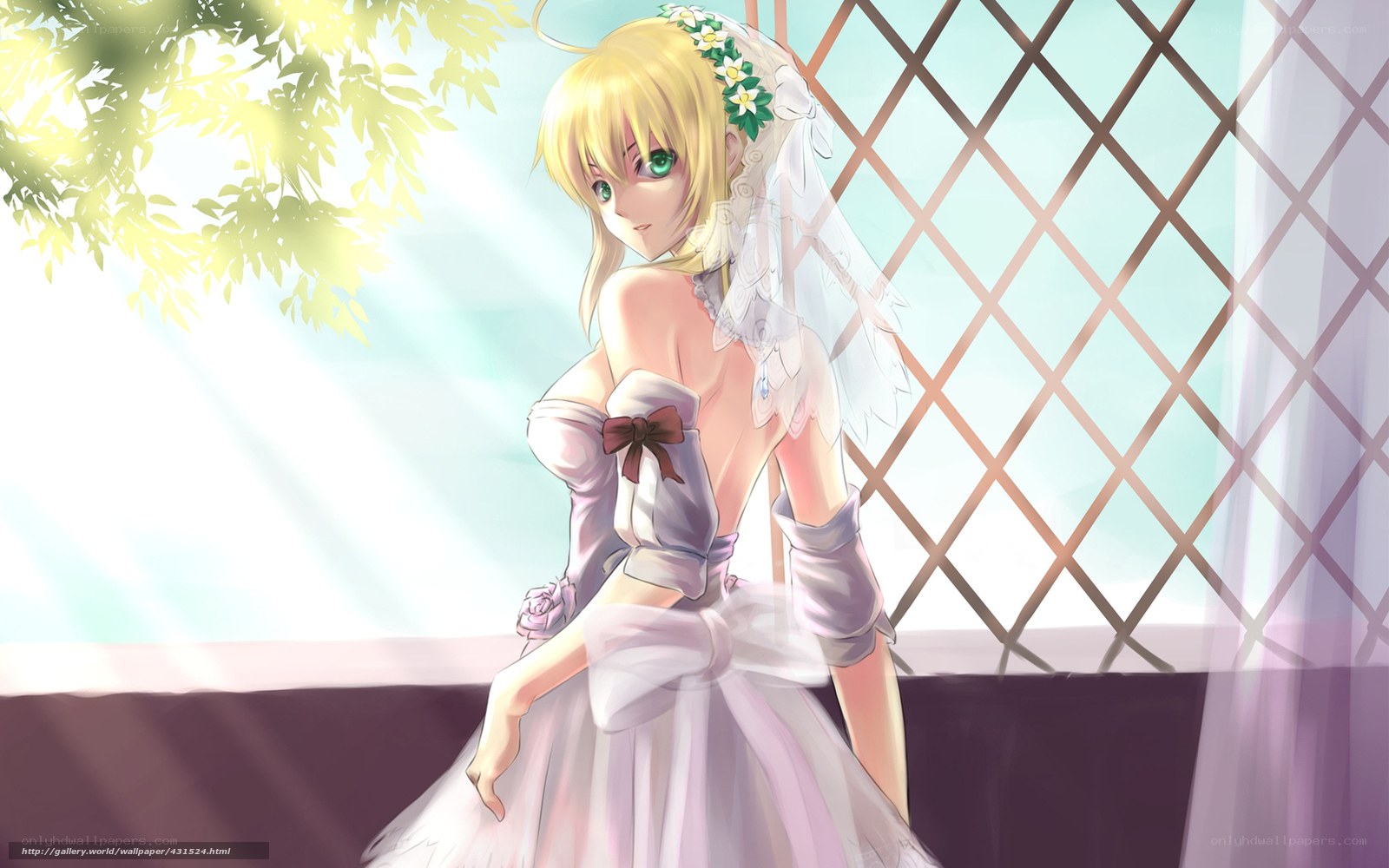 bride in sunlight