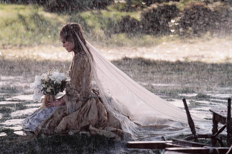 Bride in the rain