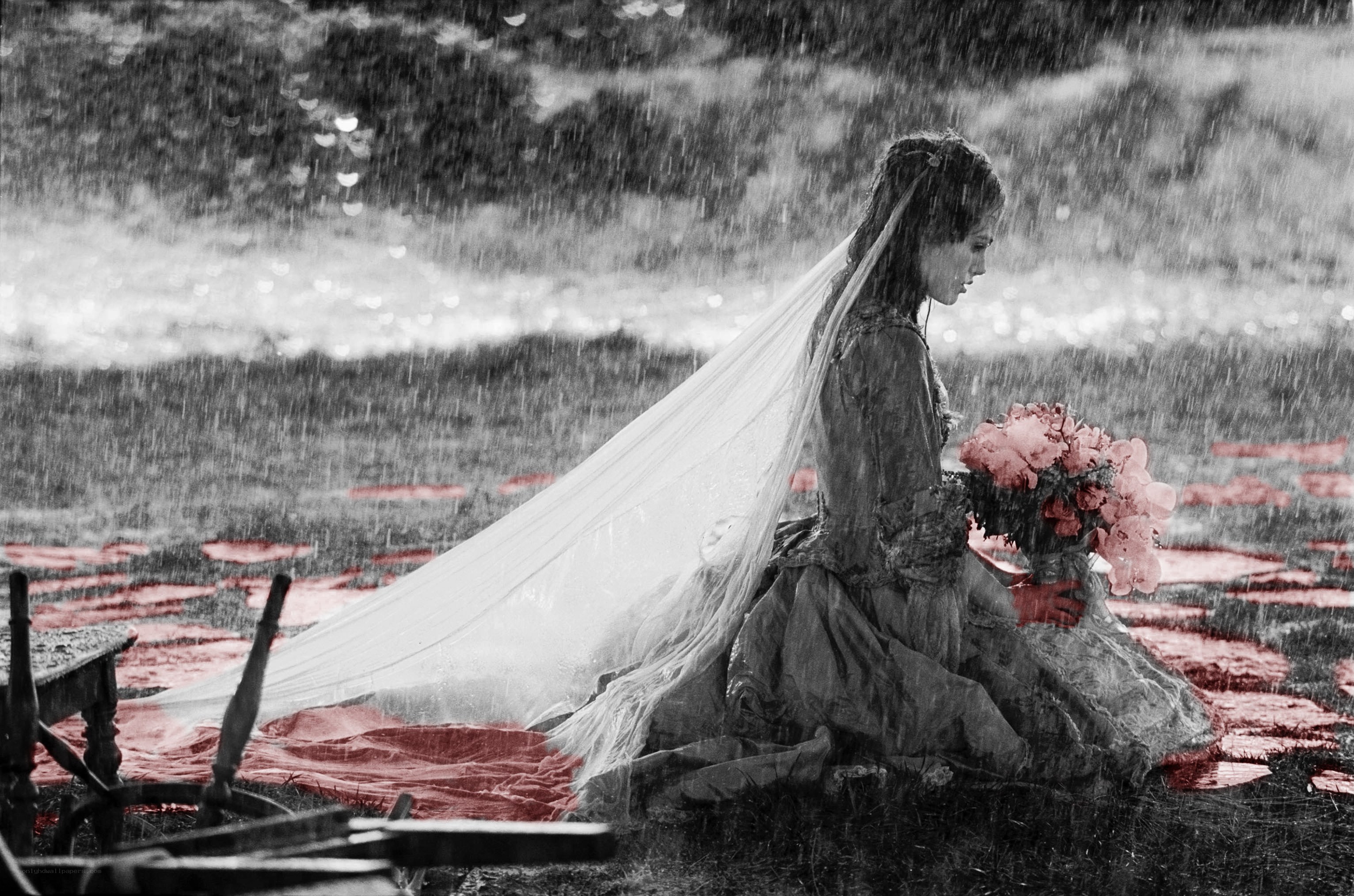 Bride in the Rain
