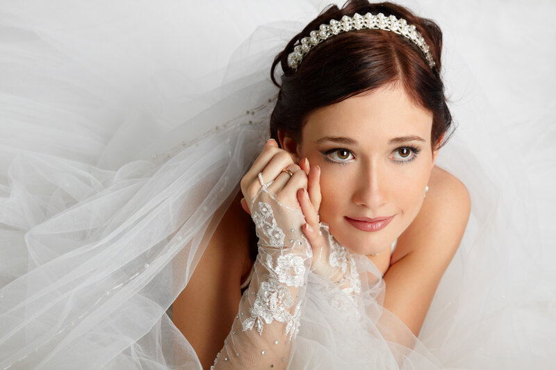 Bride in Wedding Attire — White, Serene
