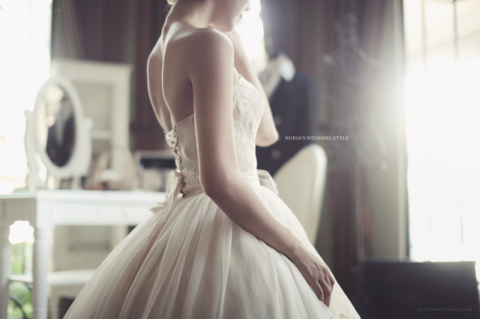 Bride in wedding gown