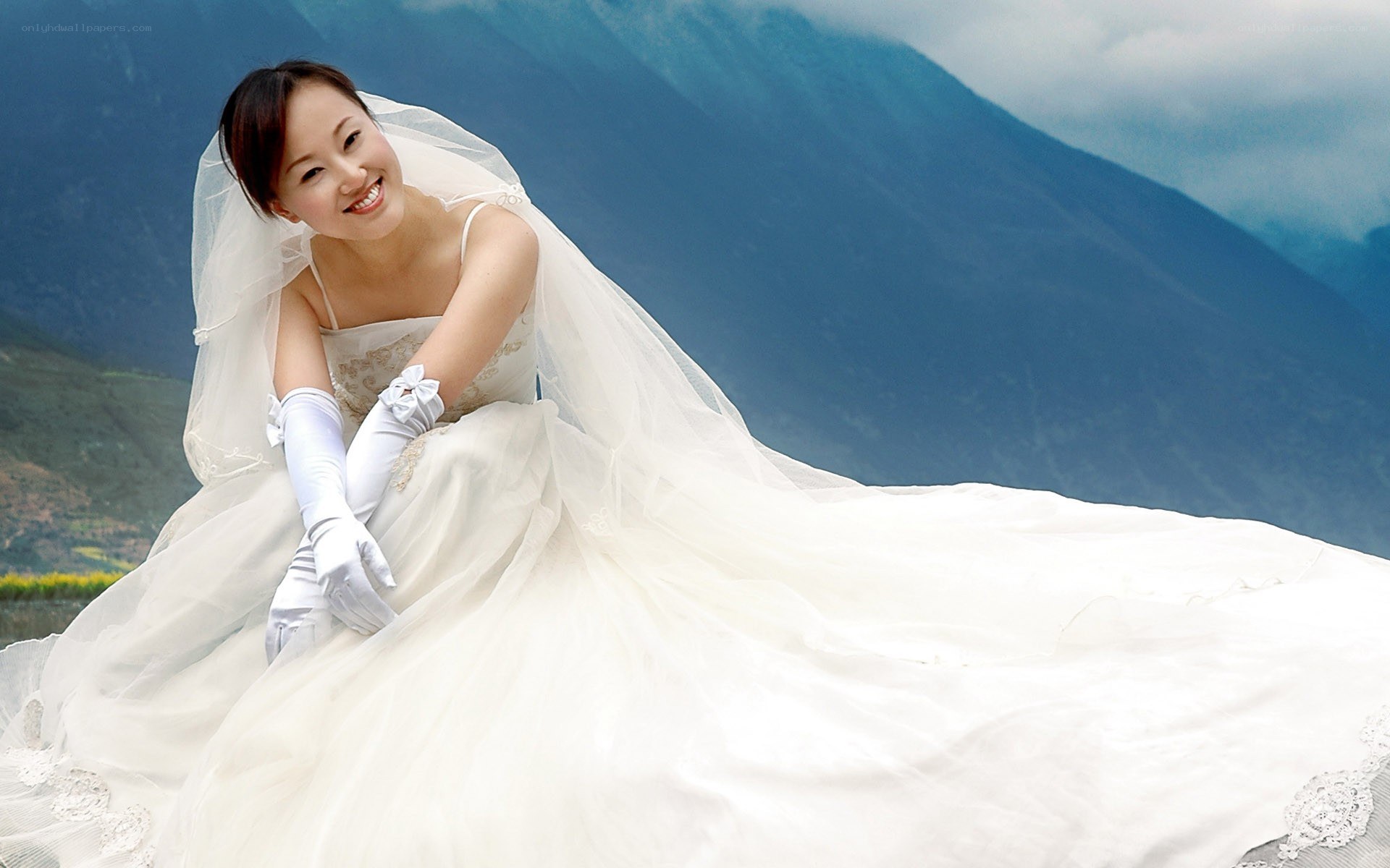 Bride in wedding gown