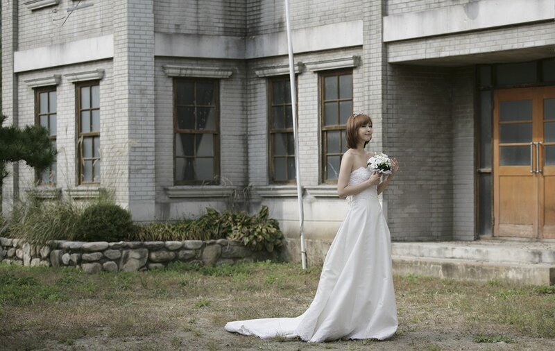 Bride in white dress