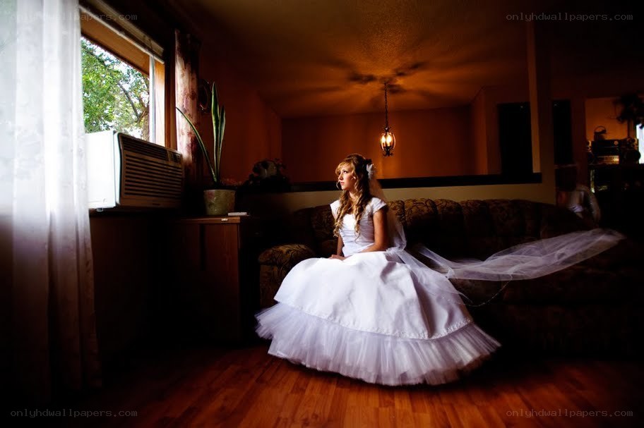 bride in white dress