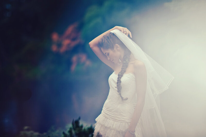 Bride in White Dress — Dreamy