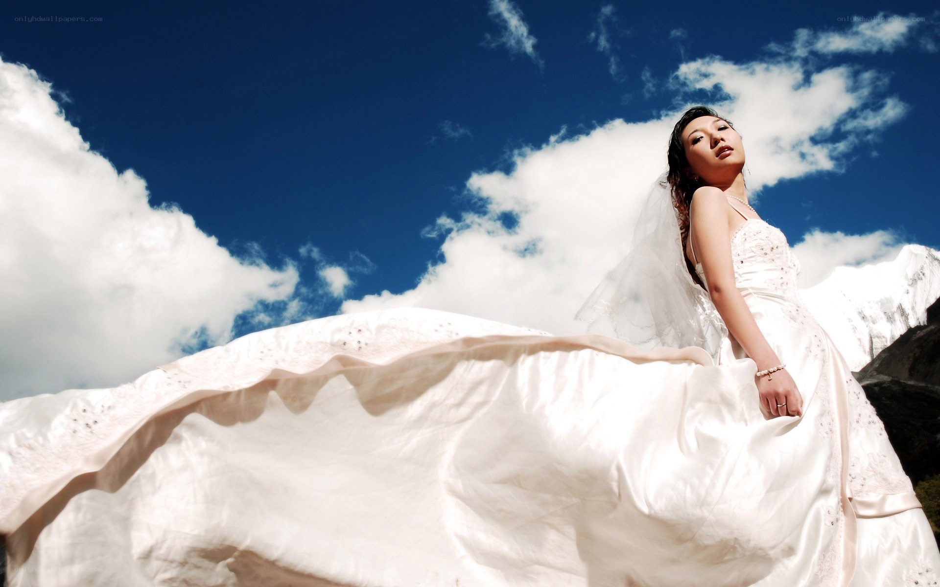 Bride in white dress