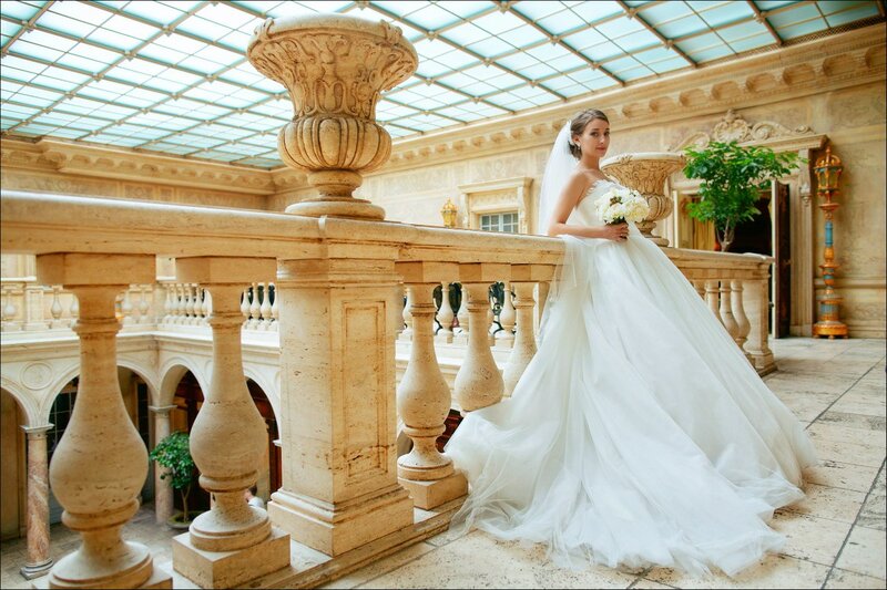 Bride in White Gown — Serene, Afternoon, Photograph, Balcony